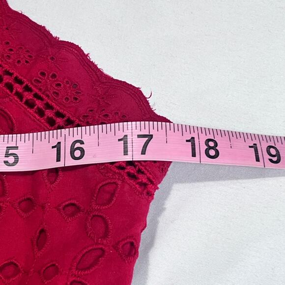 Superdry Red Halter Neck Skater Dress Lace w/ pockets Fit Flare Size 8 Christmas - Picture 4 of 10